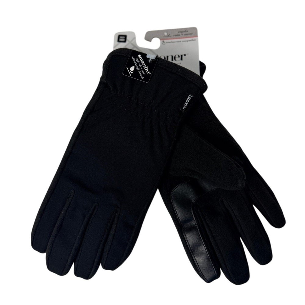 Isotoner Mens Black SmartDri SmartTouch Tech Gloves Medium A712K5 New